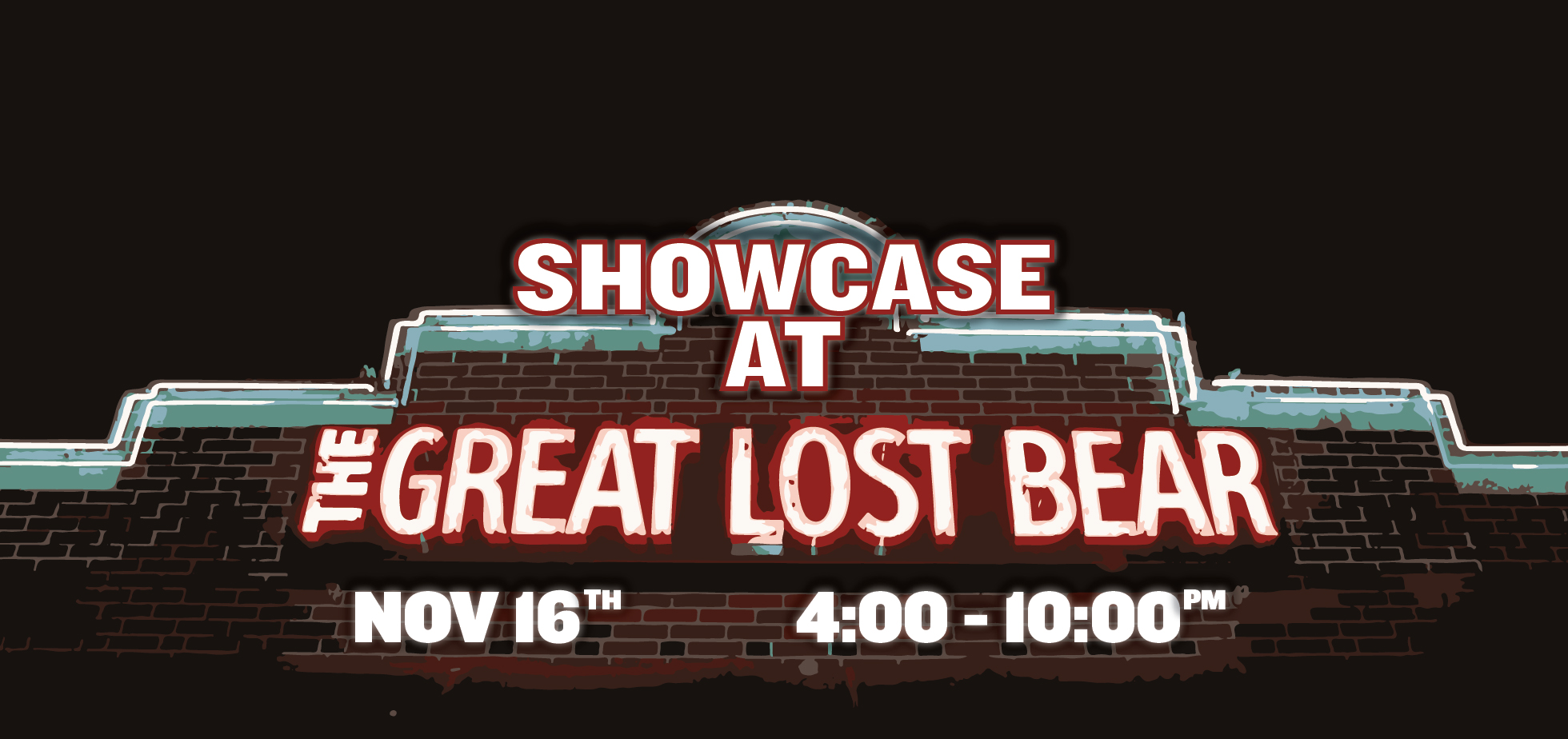image showcasing an event we have at The Great Lost Bear on November 16th