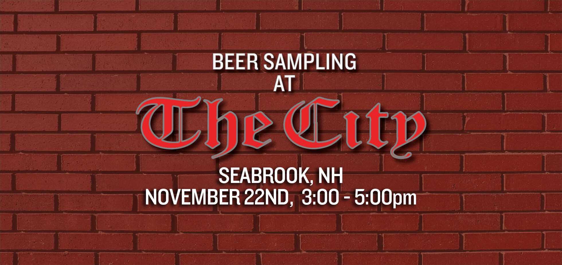 image promoting a tasting event at The City Beverage in Seabrook New Hampshire.