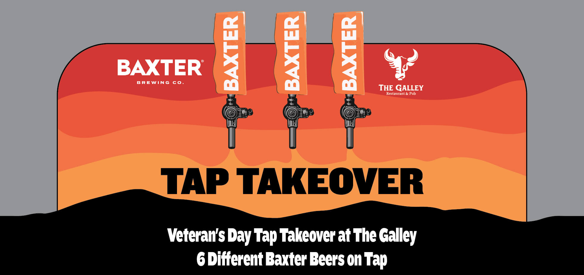 image promoting a tap takeover at The Galley on November 11th