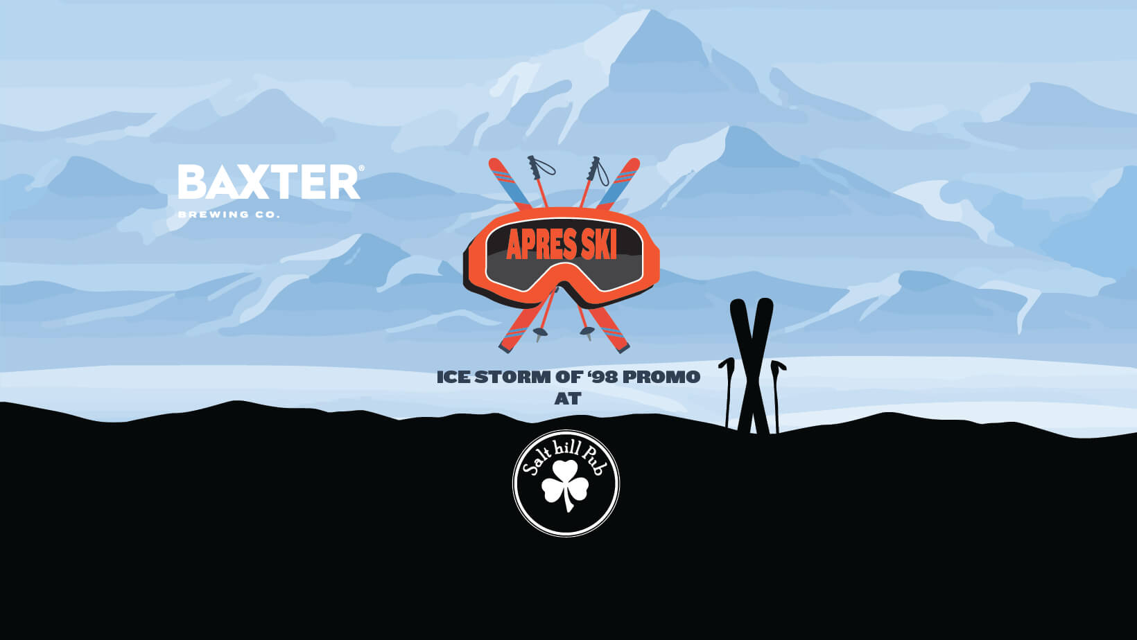Image promoting an apres ski promo with Ice Storm of 98. On January 6th at Salt Hill Pub
