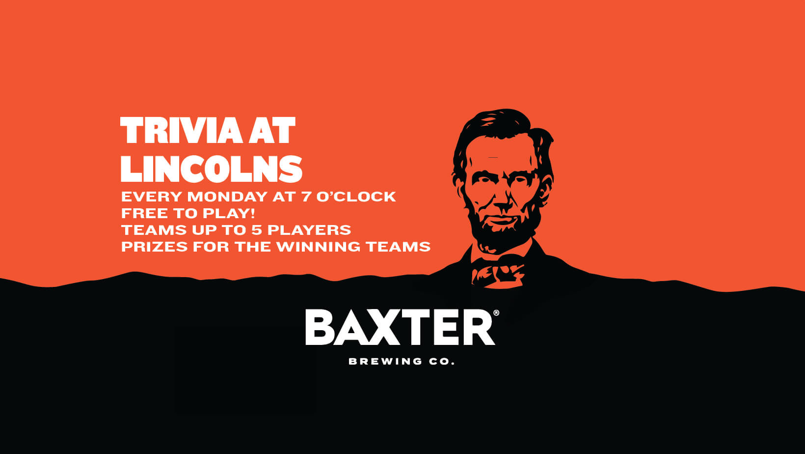 Image promoting trivia at Lincolns every Monday